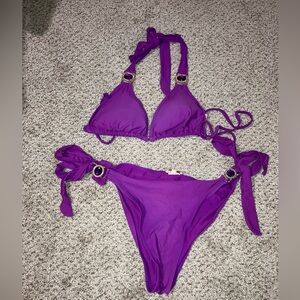 Moda Minx purple bikini with diamanté / embellished details